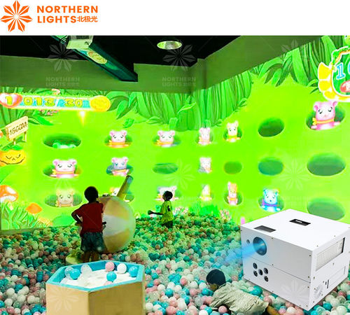 Neueste Unternehmensnachrichten über Kinder Indoor 3D All-in-One Interaktives Werfen Wand Projektion Werfen Ball Spiel