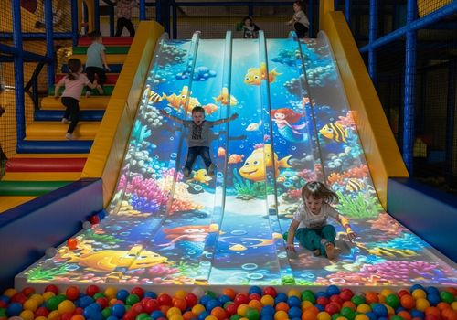 Neueste Unternehmensnachrichten über Wie interaktive Projektionen Folien, Wände und Sandkästen aufwerten: Magische Erlebnisse auf Spielplätzen schaffen