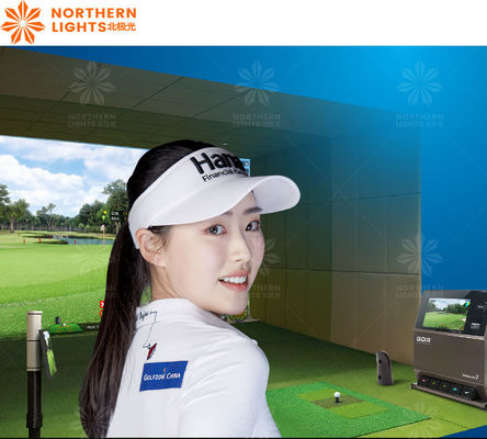Guter Preis Indoor-Golf-Simulator Interaktive Projektion Golf-Spiel mit Golf-Simulator-Bildschirm Online