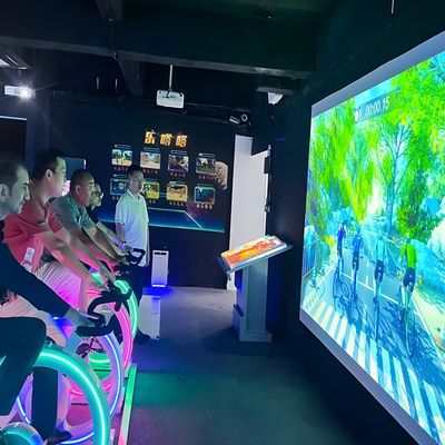 Guter Preis Sportfahrrad mit Videoprojektor Interaktives Projektionsspiel Radfahrtsimulator Online