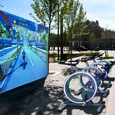 Guter Preis Dynamic Bike VR Spiel Fitness Interaktive Wandprojektion Außen / Innen Online