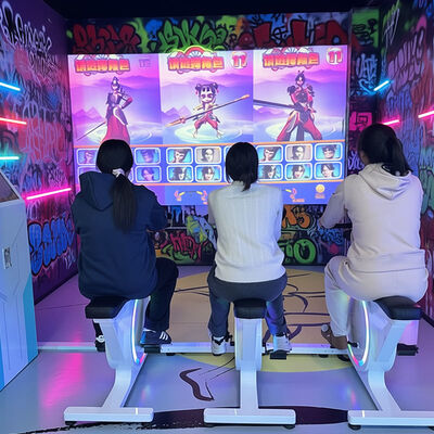 Qualität Kommerzielles Indoor Interactive Projection Bike mit Aluminiumrahmen und 5200-Lumen-Helligkeit für 6 Spielszenarien usine