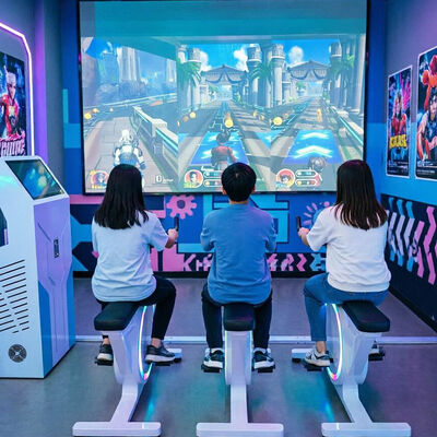 Guter Preis Neue Funktion Immersiver Gruppenfahrradsimulator Echtzeit-Radrennsport-Projektionssystem Mehrere Streckenoptionen Online