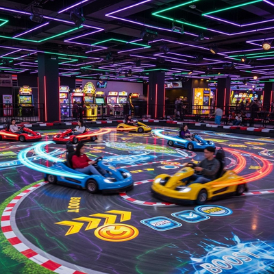 Qualität Immersives interaktives Go-Kart-Rennspiel für den Innenbereich, elektrisches Battle-Kart für den Vergnügungspark Fabrik